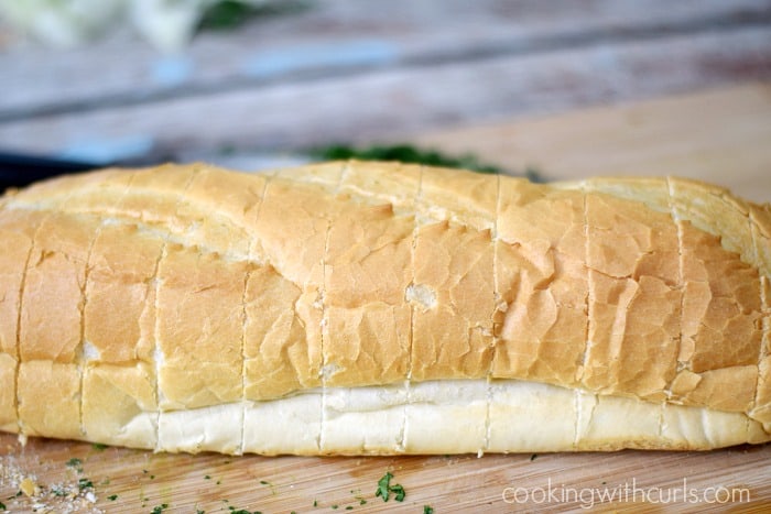 The Best Garlic Bread slice cookingwithcurls.com