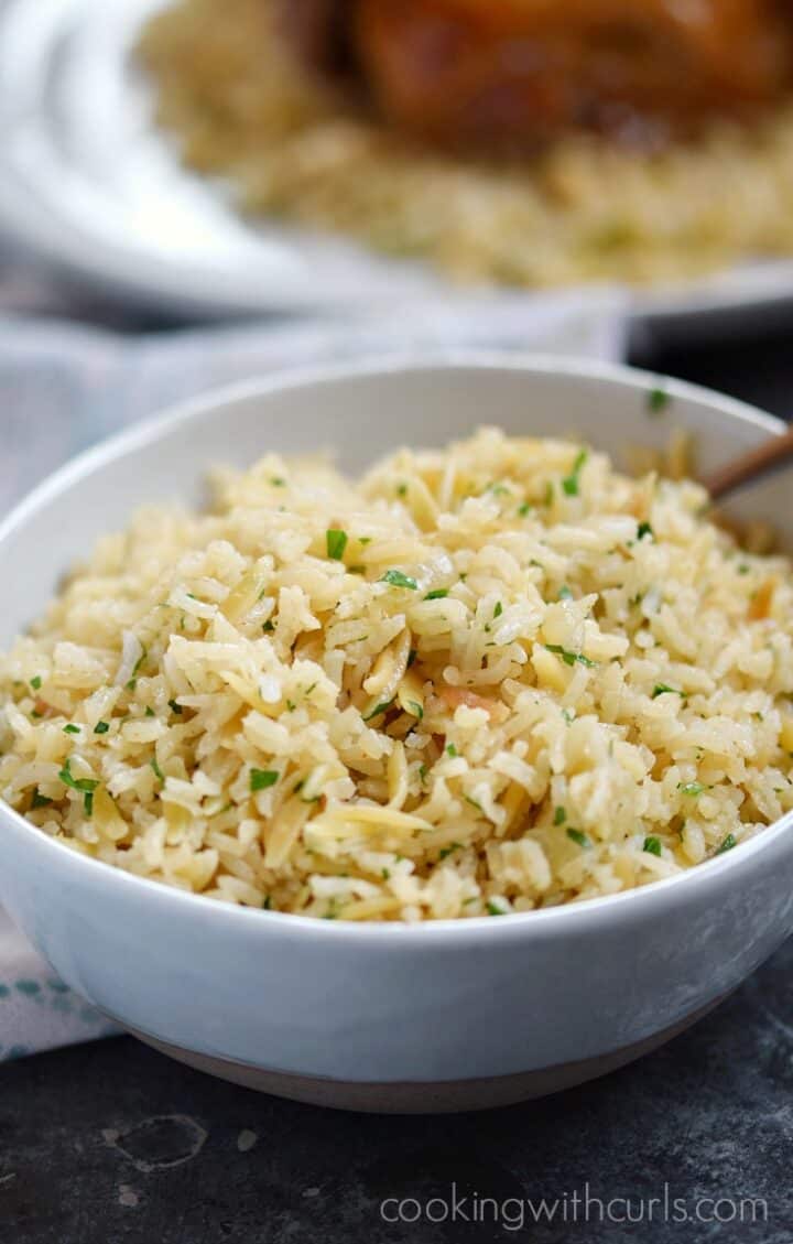 Classic Rice Pilaf Cooking with Curls
