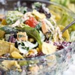 This toss together Tex-Mex Chopped Chicken Salad is perfect for busy nights | cookingwithcurls.com