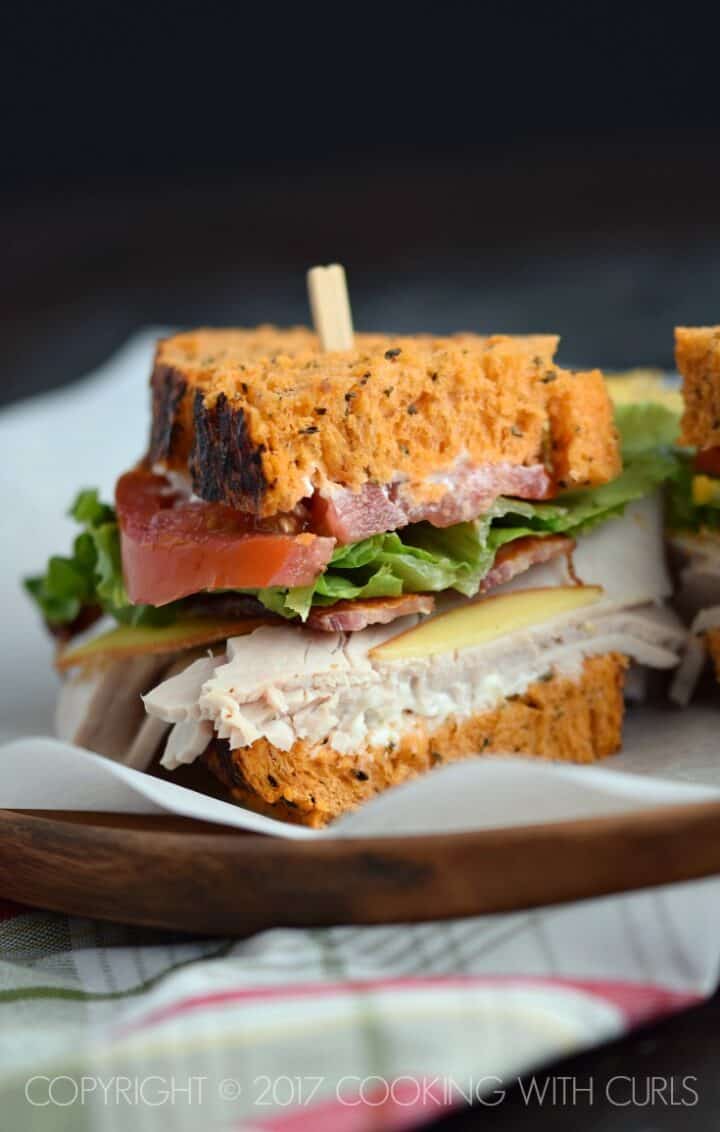 Bacon Turkey Bravo Sandwich Cooking with Curls