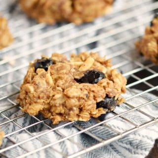 Blueberry Breakfast Cookies on a wire rack.