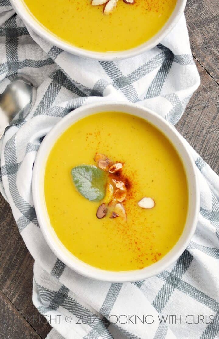 Instant Pot Butternut Squash and Apple Soup - Cooking with Curls