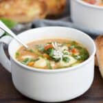 Parmesan Gnocchi Soup is a hearty and healthy meal loaded with flavor that your whole family will love | COPYRIGHT © 2017 COOKING WITH CURLS