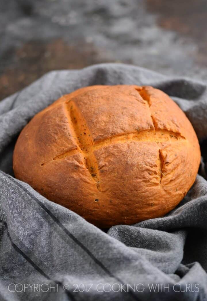 Tomato Basil Bread Cooking with Curls
