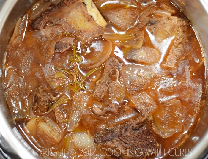 Instant Pot Wine Braised Beef Short Ribs recipe done COPYRIGHT © 2017 COOKING WITH CURLS
