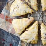 These Cranberry-Orange Scones are tender, delicious, and studded with tart cranberries! COPYRIGHT © 2017 COOKING WITH CURLS