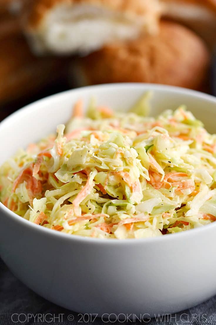 Crunchy, tangy, and Creamy Coleslaw | COPYRIGHT © 2017 COOKING WITH CURLS