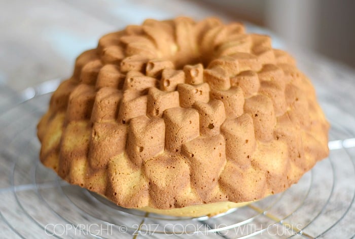 Spiked Eggnog Bundt Cake cool on wire rack COPYRIGHT © 2017 COOKING WITH CURLS