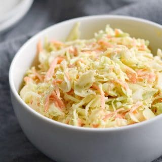 This Creamy Coleslaw is ready in minutes for your next party or barbecue! COPYRIGHT © 2017 COOKING WITH CURLS
