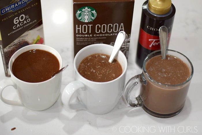 Boozy Peppermint Hot Chocolate made 3 different ways © 2017 COOKING WITH CURLS