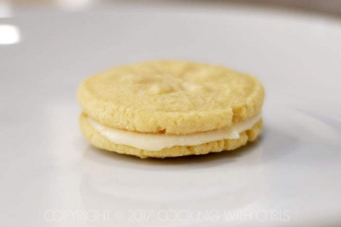 Caramel Cream Sandwich Cookies top with second cookie COPYRIGHT © 2017 COOKING WITH CURLS