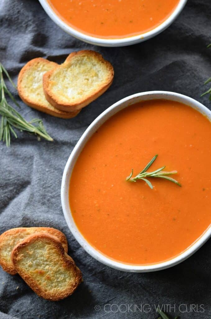 Roasted Tomato Rosemary Soup - Cooking with Curls