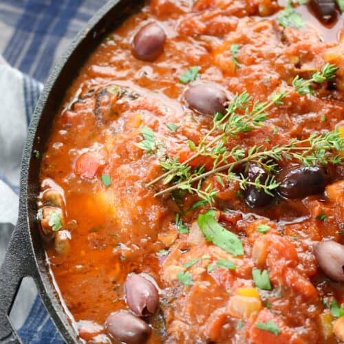 Skillet Chicken Cacciatore - Cooking with Curls