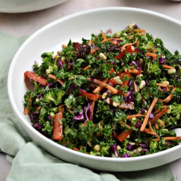 A small bowl of chopped kale salad.