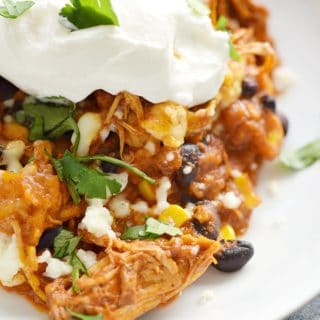 Instant Pot Mexican Casserole served on a white plate
