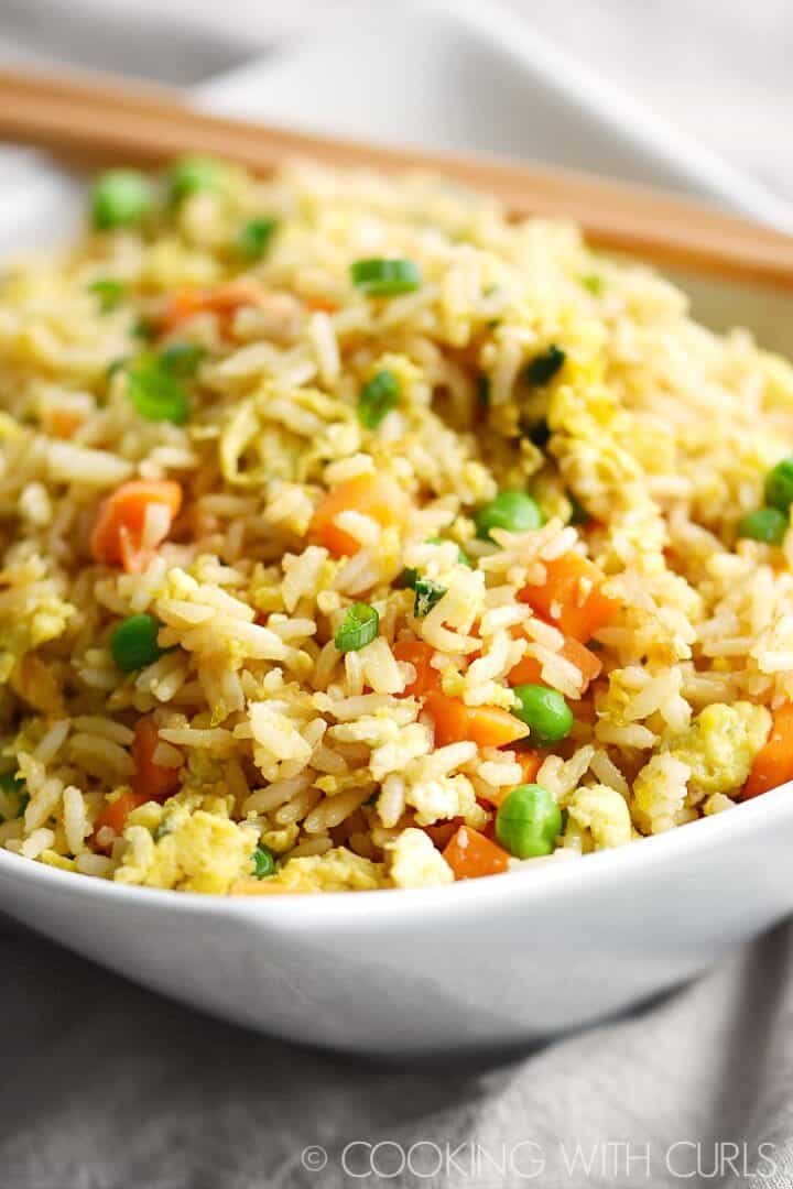 Instant Pot Fried Rice Cooking with Curls