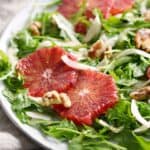 This Arugula Salad with Fennel and Blood Oranges is the perfect starter to your meal or a light lunch! © COOKING WITH CURLS
