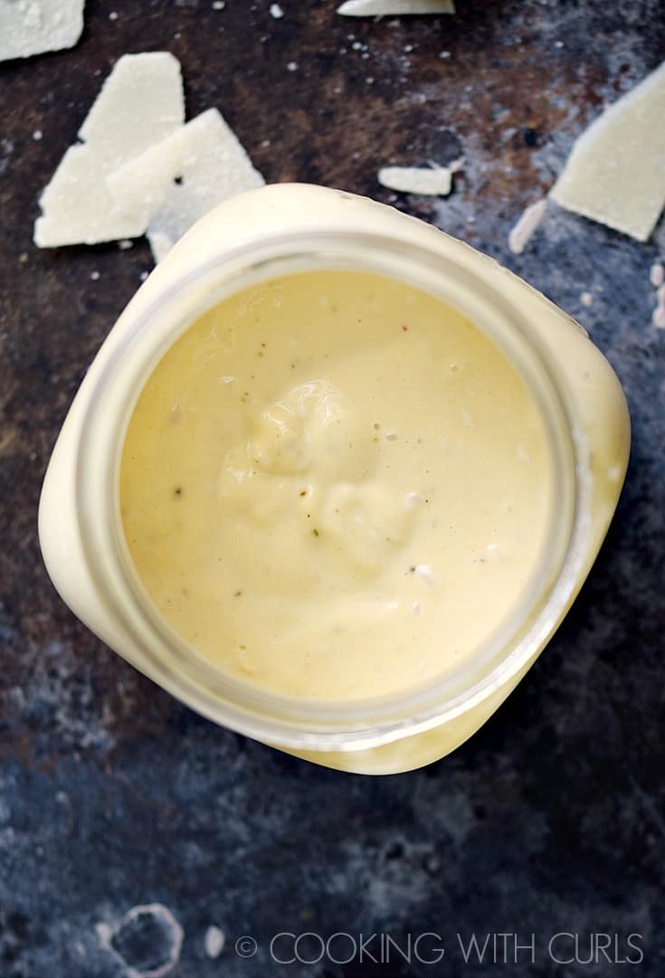This Caesar Salad Dressing is thick, creamy, and ready in minutes! © COOKING WITH CURLS
