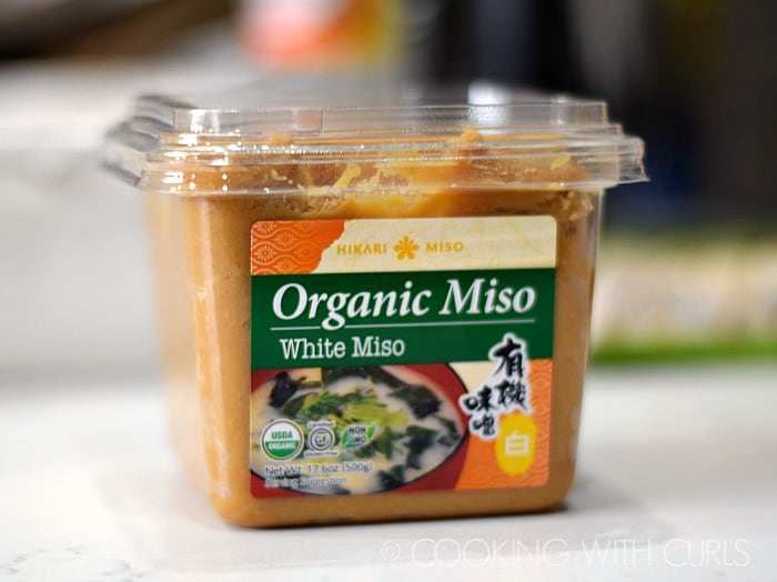 A container of Organic White Miso © COOKING WITH CURLS