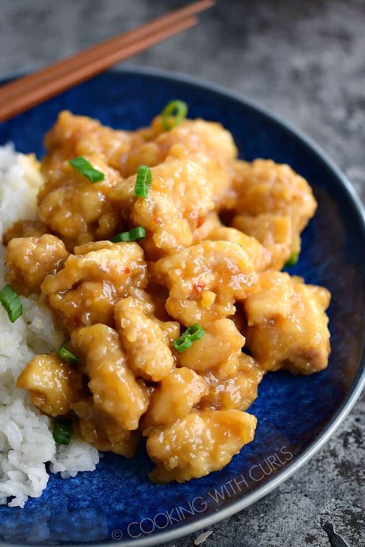 Make your own Chinese Orange Chicken at home and skip the long lines at the take-out place! © COOKING WITH CURLS