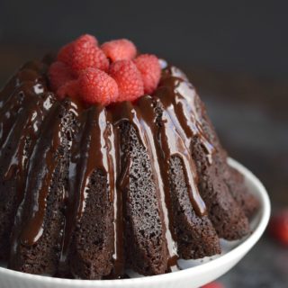 The BEST Mini Chocolate Bundt Cake EVER has six delicious servings to satisfy your chocolate cravings! © COOKING WITH CURLS