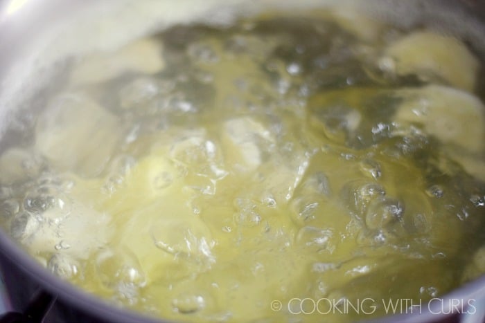 Potatoes and Parsnips boiling in water © COOKING WITH CURLS