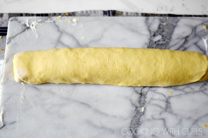 Roll dough into a log © COOKING WITH CURLS