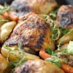 The entire family will love the deep, rich flavors in these Guinness Beer-Braised Chicken Thighs with carrots and petite potatoes! © COOKING WITH CURLS