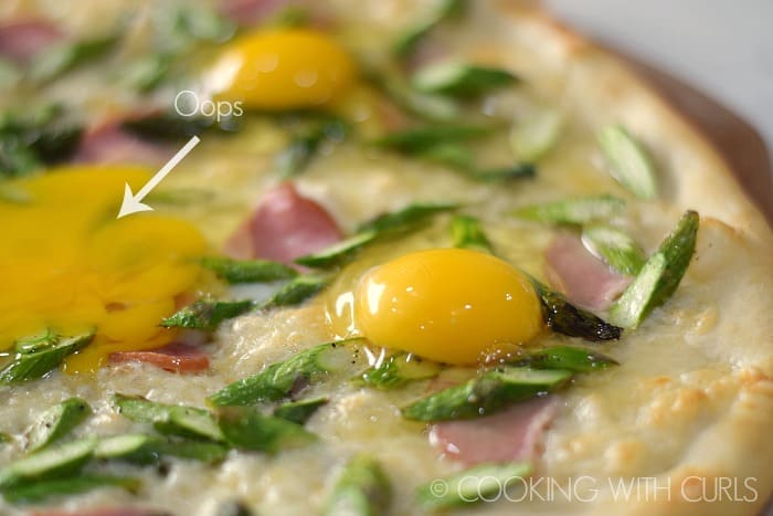 Break eggs over the top of the pizza © COOKING WITH CURLS