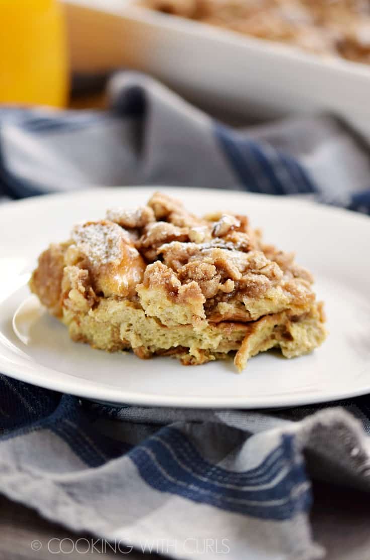 Cinnamon French Toast Bake combines all of your favorite flavors in an easy to prepare breakfast treat! © COOKING WITH CURLS