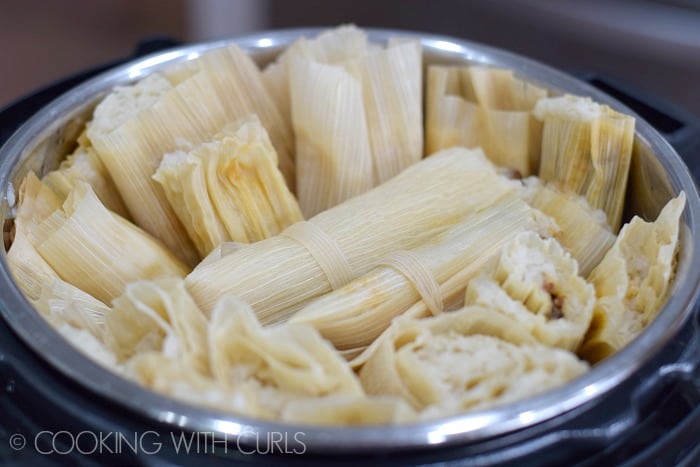 Cooked Red Chile Tamales in the Instant Pot © COOKING WITH CURLS