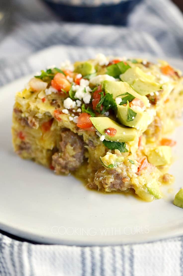Instant Pot Mexican Breakfast Casserole with sausage and hash browns is a quick and easy way to start your day! © COOKING WITH CURLS