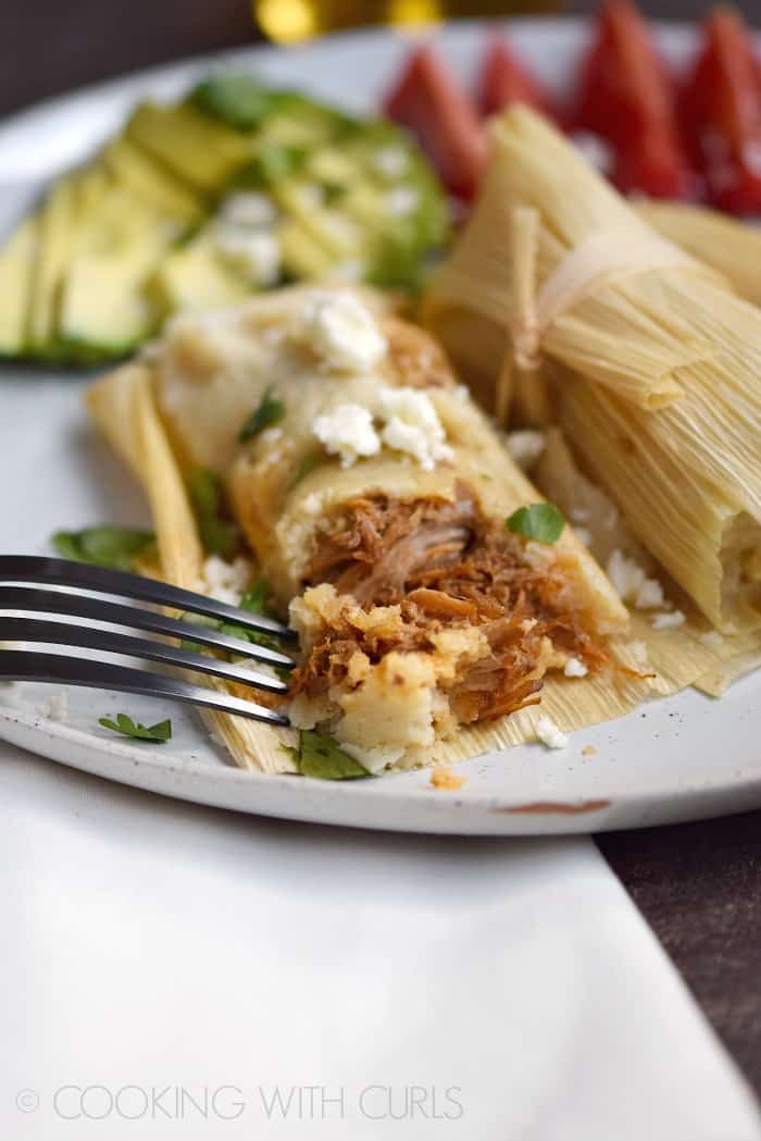 Instant Pot Red Chile Pork Tamales just in time for Cinco de Mayo! © COOKING WITH CURLS