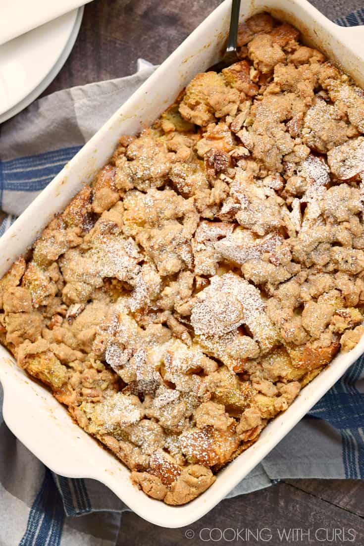 The flavors of your favorite breakfast treat are layered into this easy and delicious Cinnamon French Toast Bake! © COOKING WITH CURLS