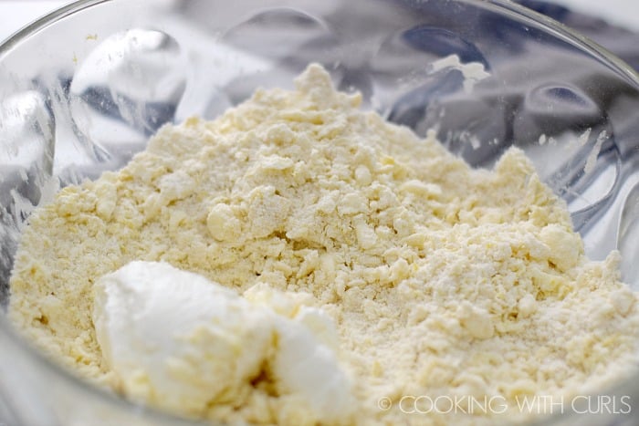 Add Greek yogurt to the flour mixture © COOKING WITH CURLS