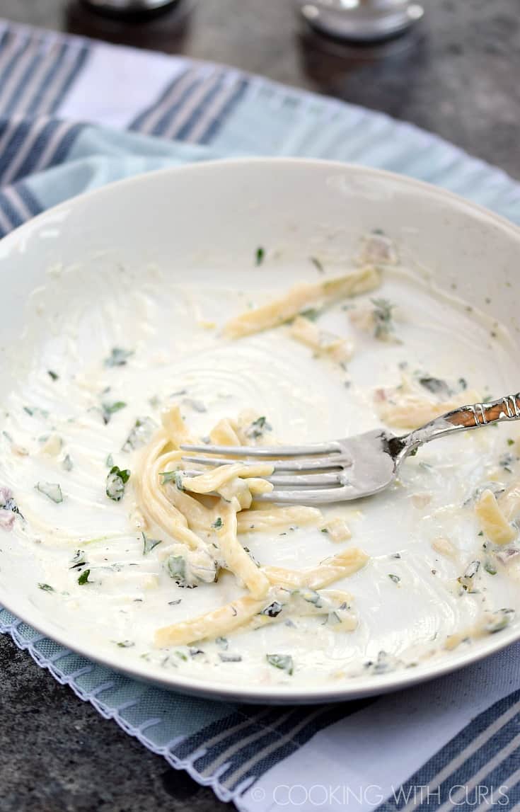 Serve your family Greek Yogurt-Herb Pasta and they will clean their plates, it's that good!! © COOKING WITH CURLS