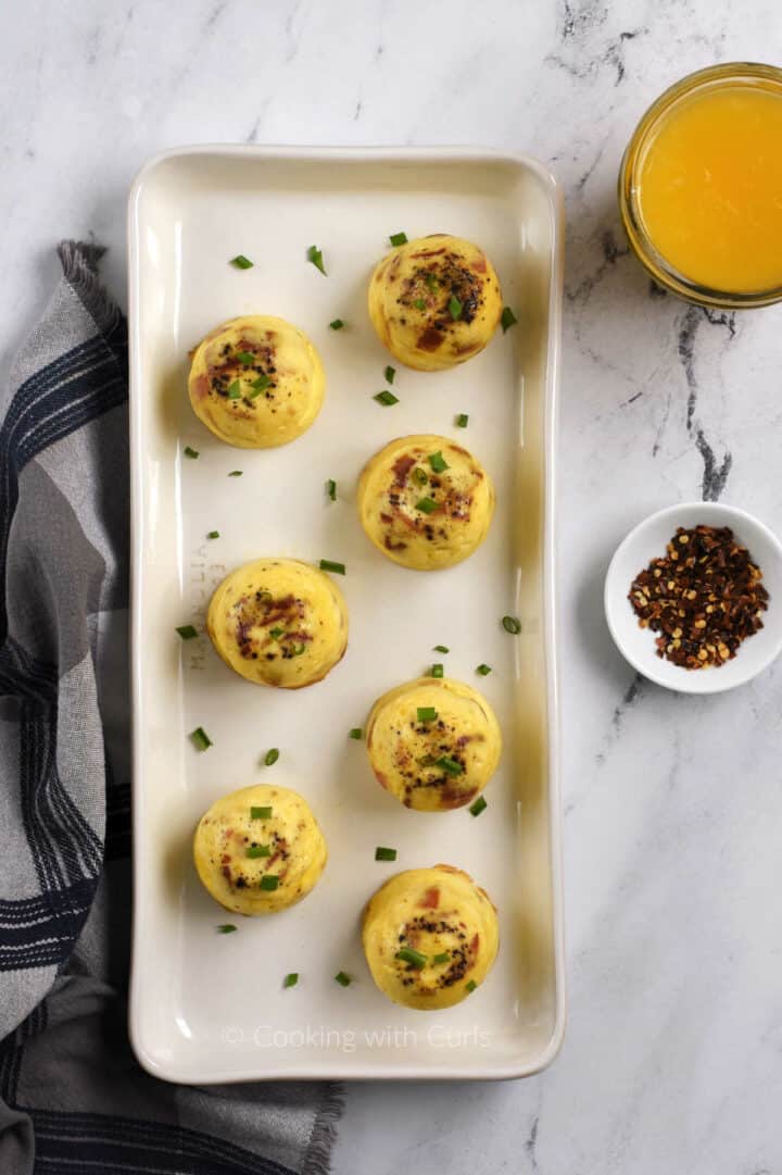 Instant Pot Bacon Cheddar Egg Bites Cooking with Curls