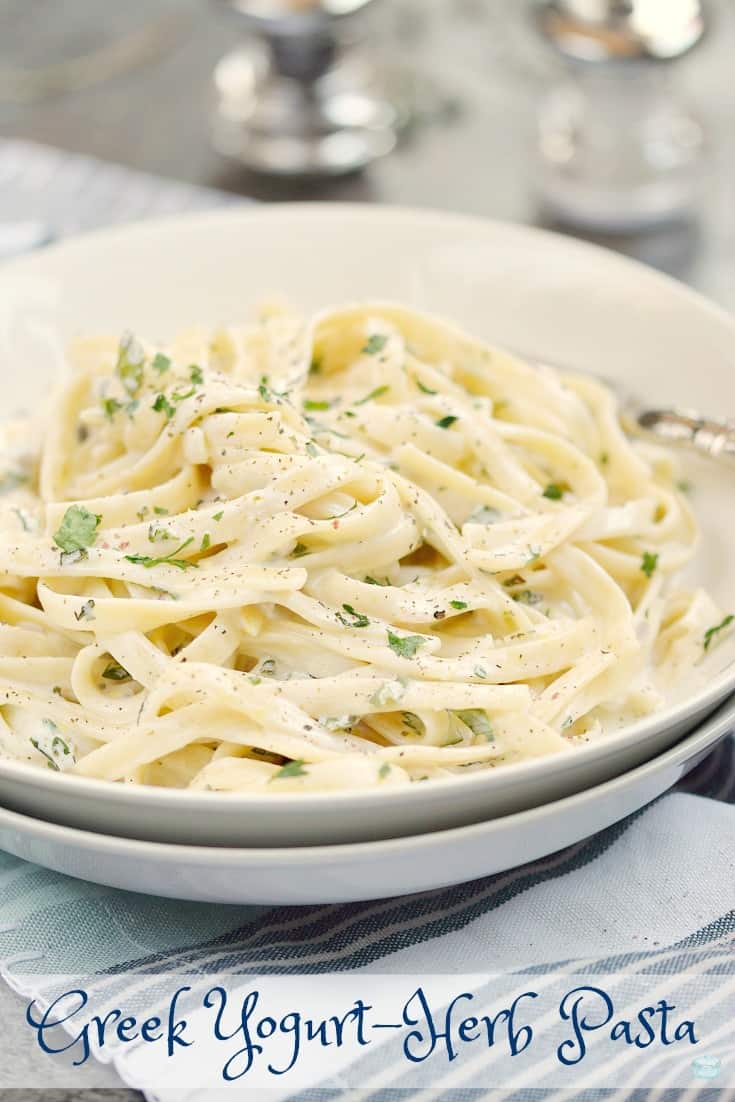 This Greek Yogurt-Herb Pasta is a quick and easy meal full of flavor from fresh herbs and lemon that your family will happily devour!