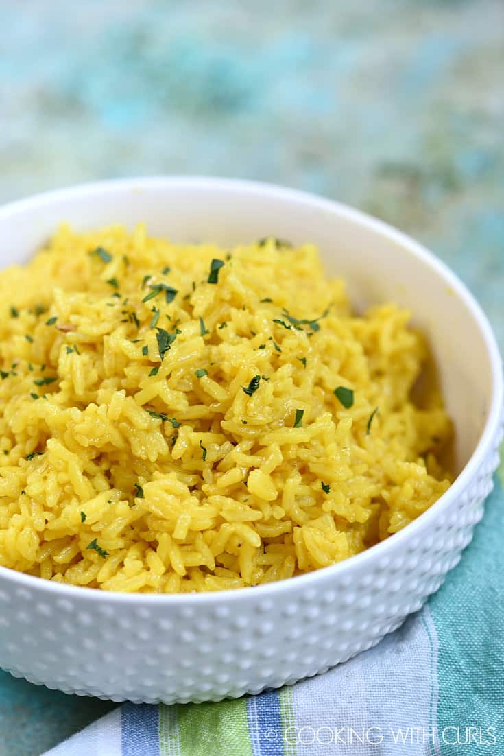 Instant Pot Yellow Rice is a must to go along side your favorite Middle Eastern meals © COOKING WITH CURLS
