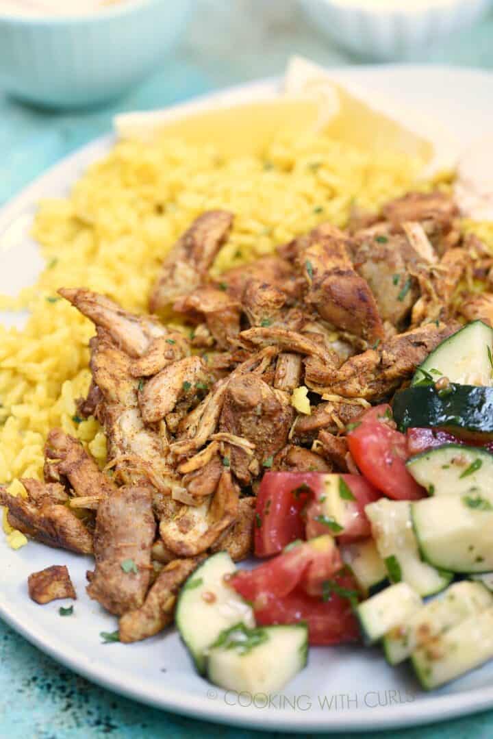 Instant Pot Chicken Shawarma Cooking with Curls