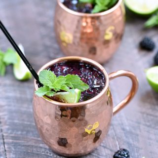 A light and refreshing Blackberry Moscow Mule is the perfect way to cool down in the summer heat! © COOKING WITH CURLS
