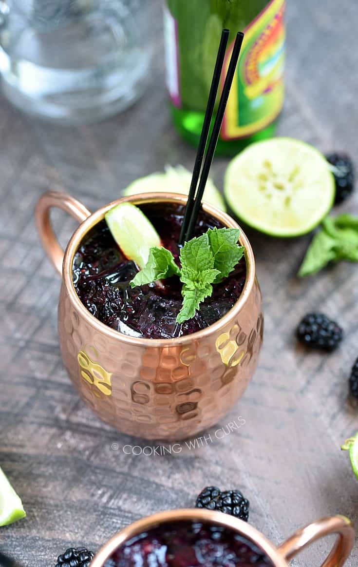 Grab those summer berries while you can and make yourself a refreshing Blackberry Moscow Mule before they are all gone! © COOKING WITH CURLS