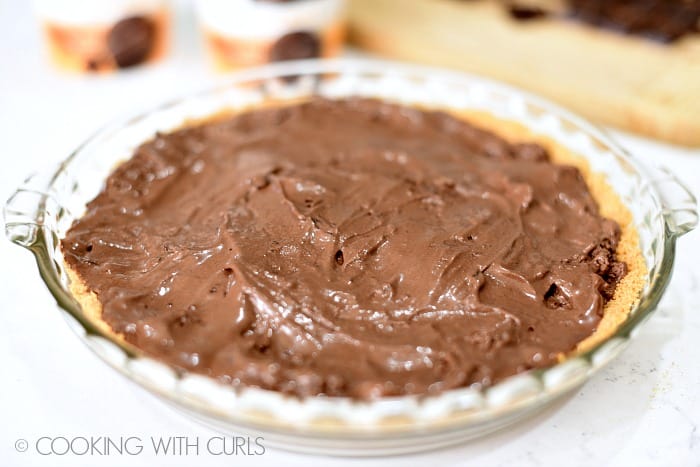 Spread the softened ice cream over the cooled graham crust © COOKING WITH CURLS