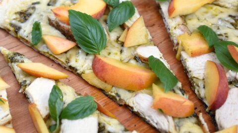 Grilled Chicken And Peach Pesto Pizza Cooking With Curls