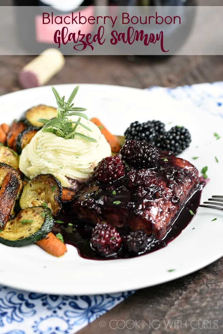 Blackberry Bourbon Glazed Salmon - Cooking with Curls