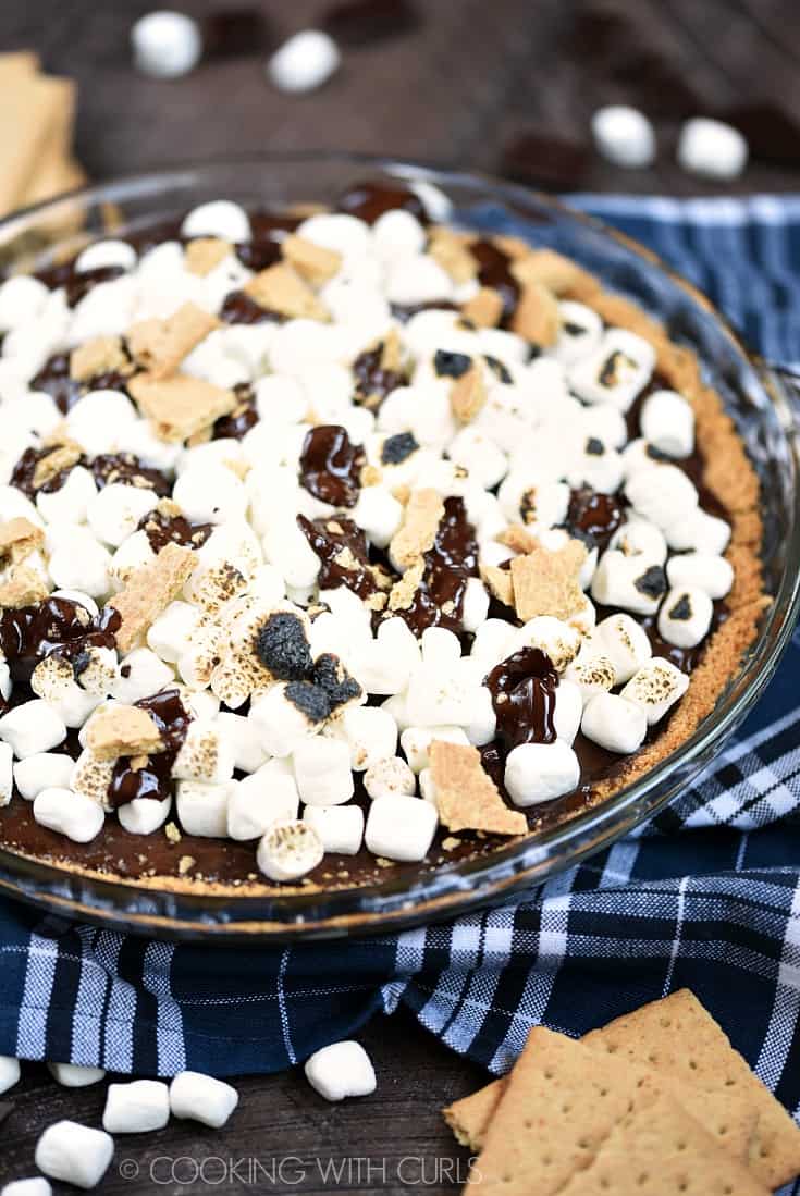 You won't need a campfire to create this delicious S'mores Ice Cream Pie! © COOKING WITH CURLS