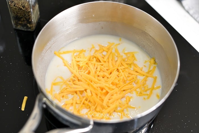 Add the grated cheese to the sauce mixture cookingwithcurls.com