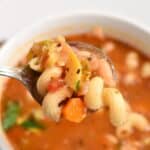 This Instant Pot Minestrone Soup tastes like it has been simmering on the stove all day. In reality, it is ready to eat in less than 45 minutes! cookingwithcurls.com