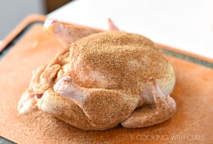 Sprinkle the entire whole chicken with seasoning cookingwithcurls.com