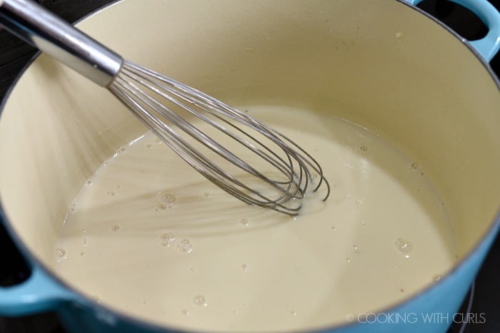 Whisk the milk and chicken stock into the roux cookingwithcurls.com